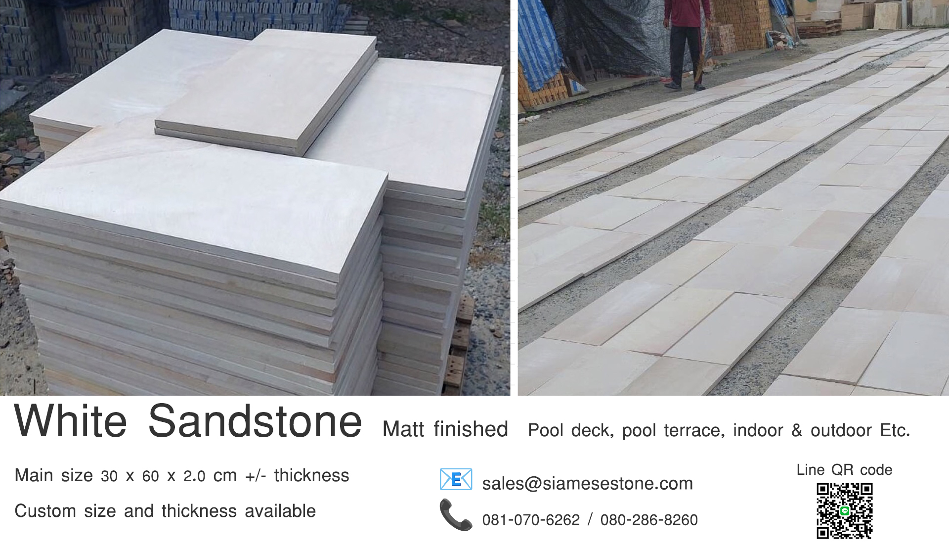 White Sandstone matt finish pool deck terrace Thailand